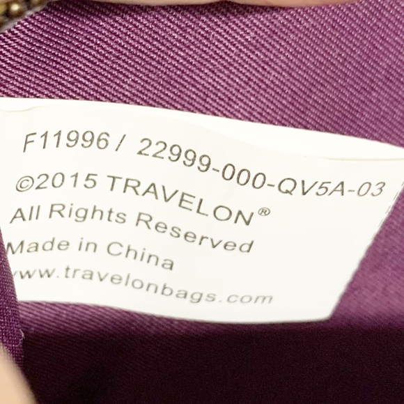 Travelon Gray and Purple RFID Blocking Zip Around Pleated Detail Wallet Organize - Picture 11 of 12